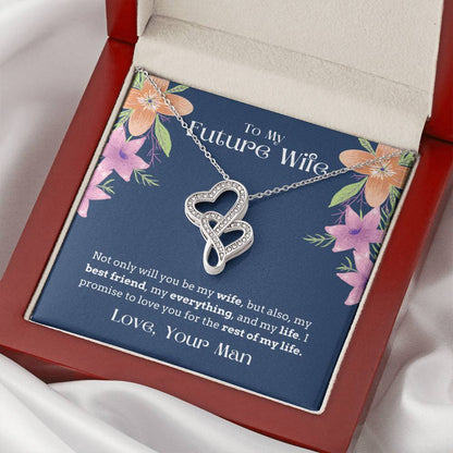 To My Future Wife - My Everything My Life - Necklace Double Hearts Necklace