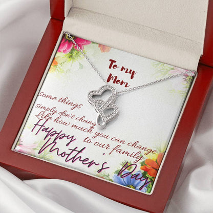 Mother's Day Necklace Gift For Mom Mothers Day Gift To My Mom Necklace For Mom Mom's Day Gift Mother Day Gift Set Double Hearts Necklace