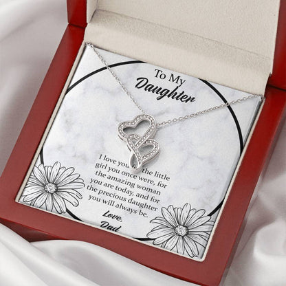 To My Daughter I Love You For The - Love Dad Double Hearts Necklace