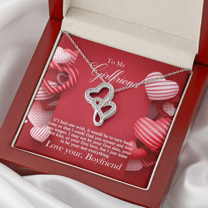 To My Girlfriend -  Double Hearts Necklace