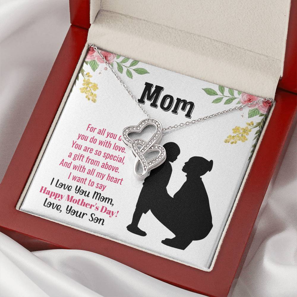 Mom You Are So Special -  1 Double Hearts Necklace