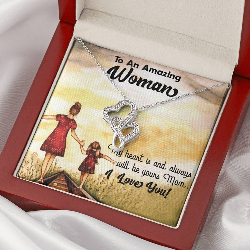 To An Amazing Woman Double Hearts Necklace