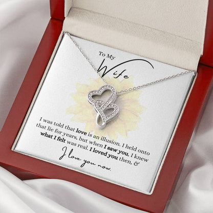 Husband To Wife - Necklace For Gift 1 Double Hearts Necklace