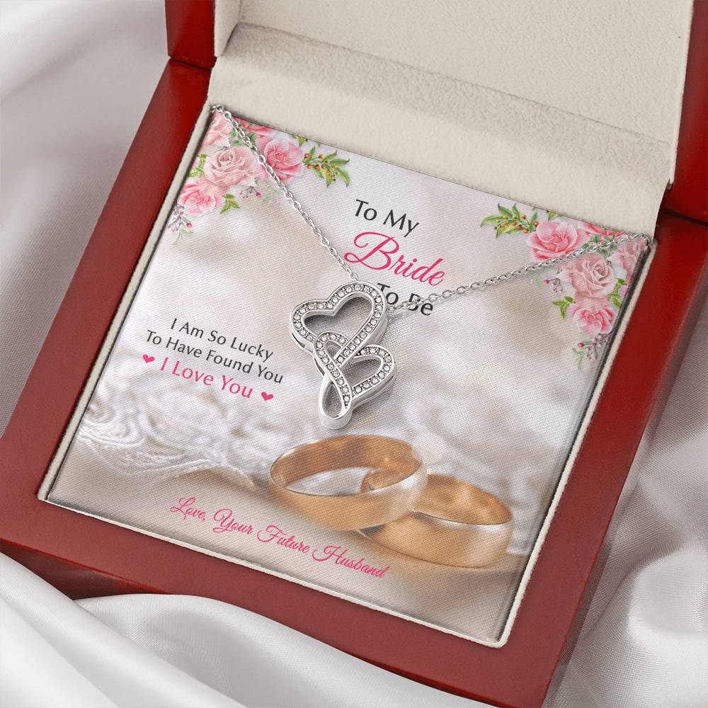 To My Bride To Be .... Double Heart Gold Rings Double Hearts Necklace