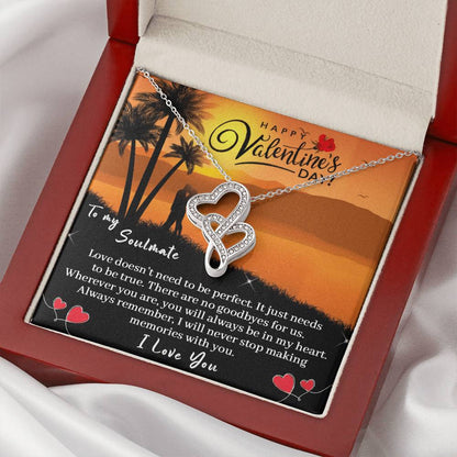 To My Soulmate -  1 Double Hearts Necklace