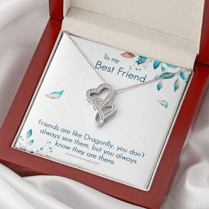 To My Best Friend Necklace Double Hearts Necklace