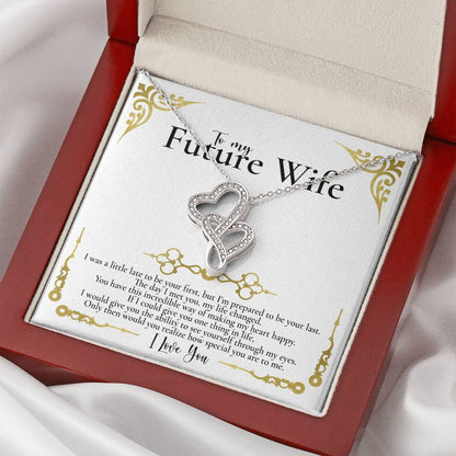To My Future Wife Necklace Engagement Gift For Future Wife Sentimental Gift For Bride From Groom Birthday Gift For Fia 1 Double Hearts Necklace