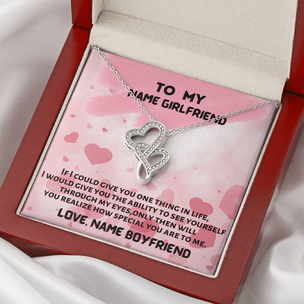 To My Girlfriend 1 Double Hearts Necklace