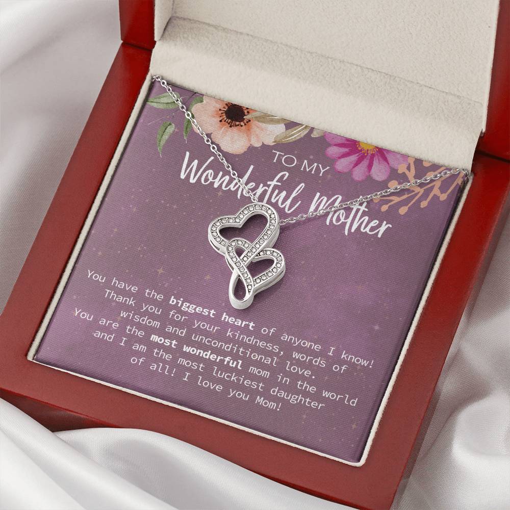 Birthday Gift From Daughter Gift For Mom Birthday Gift For Mom From Daughter Necklace Gift Mother's Day Gift Women's J Double Hearts Necklace