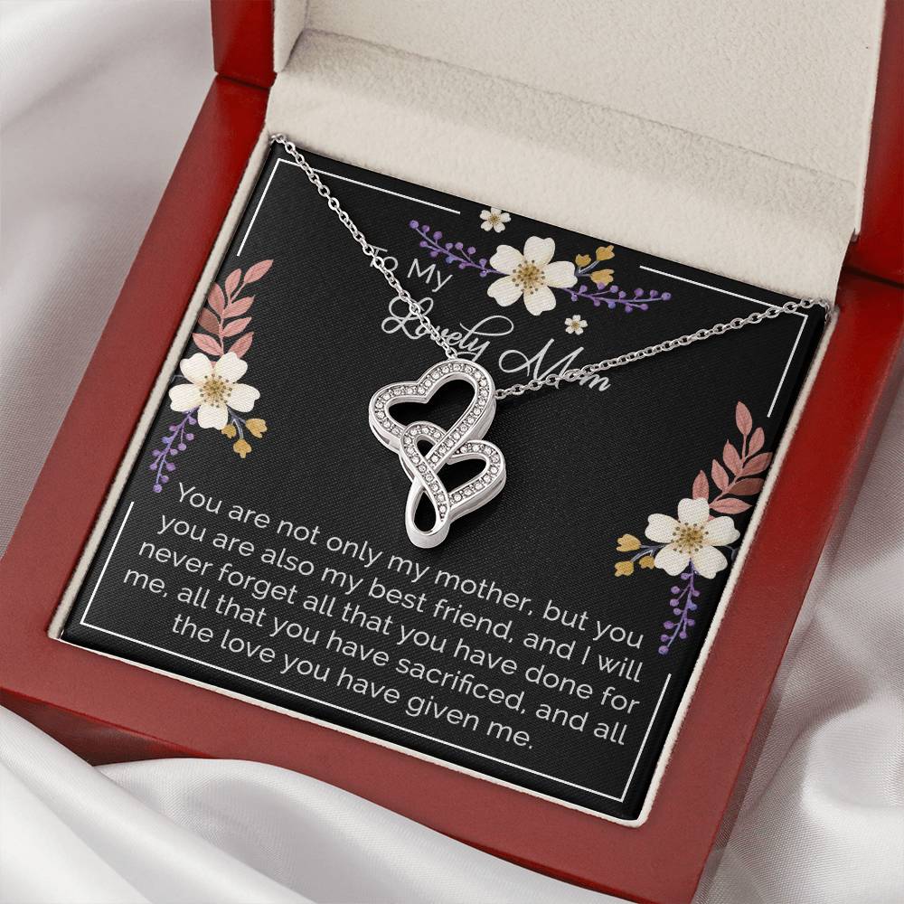Mother's Day Gift From Daughter To Mom  For Mom Double Hearts Necklace