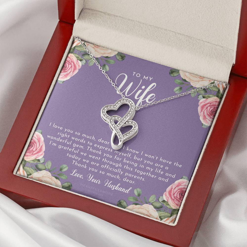 Postpartum Gift For Wife Gift For Wife Post Pregnancy Becoming A Mother Gift Gift For Wife Birth Wife After Pregnancy  5 Double Hearts Necklace