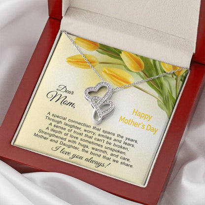 The Bond That We Share - Mother And Daughter  Double Hearts Necklace