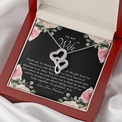 Postpartum Gift For Wife Gift For Wife Post Pregnancy Becoming A Mother Gift Gift For Wife Birth Wife After Pregnancy  1 Double Hearts Necklace