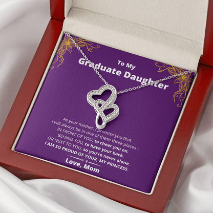 To My Beautiful Daughter Necklace - Daughter Gift - To My Daughter Necklace From Mom - To My Daughter Necklace From Da Double Hearts Necklace
