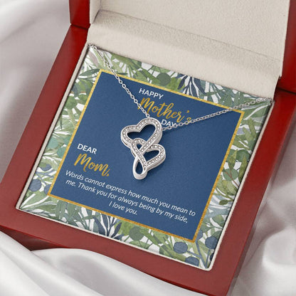 Mother's Day Collection  - Green Spring Double Hearts Necklace
