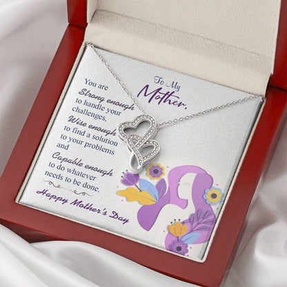 To My Mom 1 Double Hearts Necklace