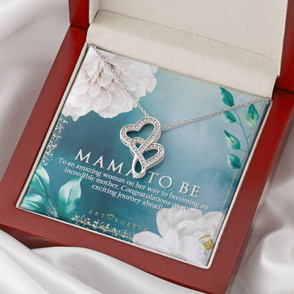 Hearts Necklace Mothers Day Gift Future Mom Double Hearts Necklace