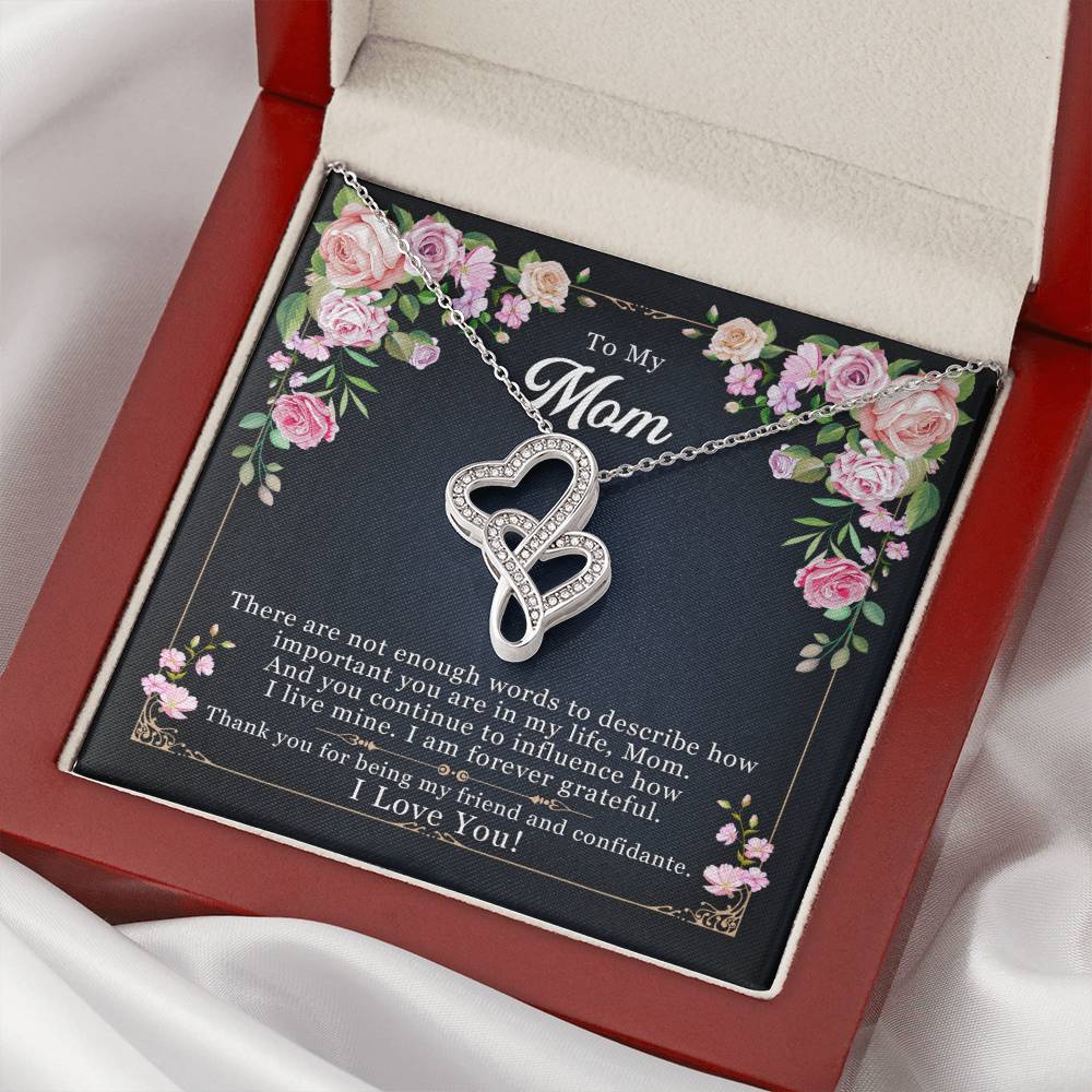 To Mom - Mother's Day -  Double Hearts Necklace