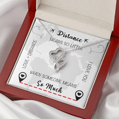 Lovedistance Two Hearts Necklace Double Hearts Necklace