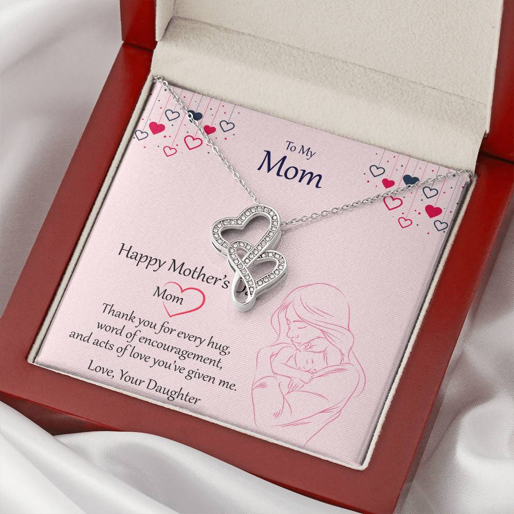 Best Mother's Day Gift For Mom Double Hearts Necklace