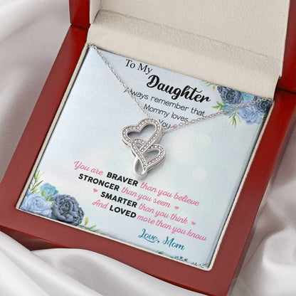 To My Daughter -  3 Double Hearts Necklace