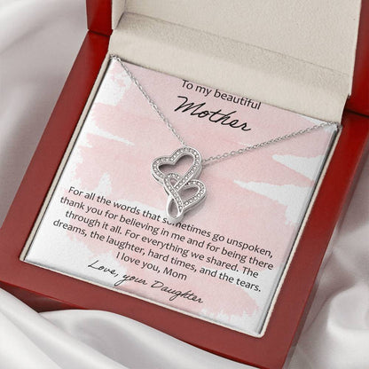 To My Beautiful Mother 2 Double Hearts Necklace