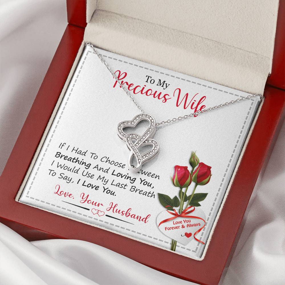 Best Gift For My Precious Wife Double Hearts Necklace