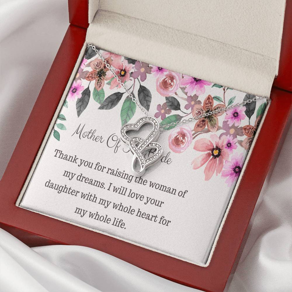 Mother Of The Bride Gift Double Hearts Necklace