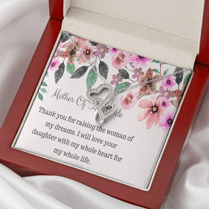 Mother Of The Bride Gift Double Hearts Necklace