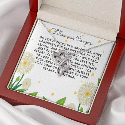 To My Graduation Daughter Double Heart Necklace Gift - Gift For Daughter From Mom - Daughter's Birthday - Daughter's G 1 Double Hearts Necklace