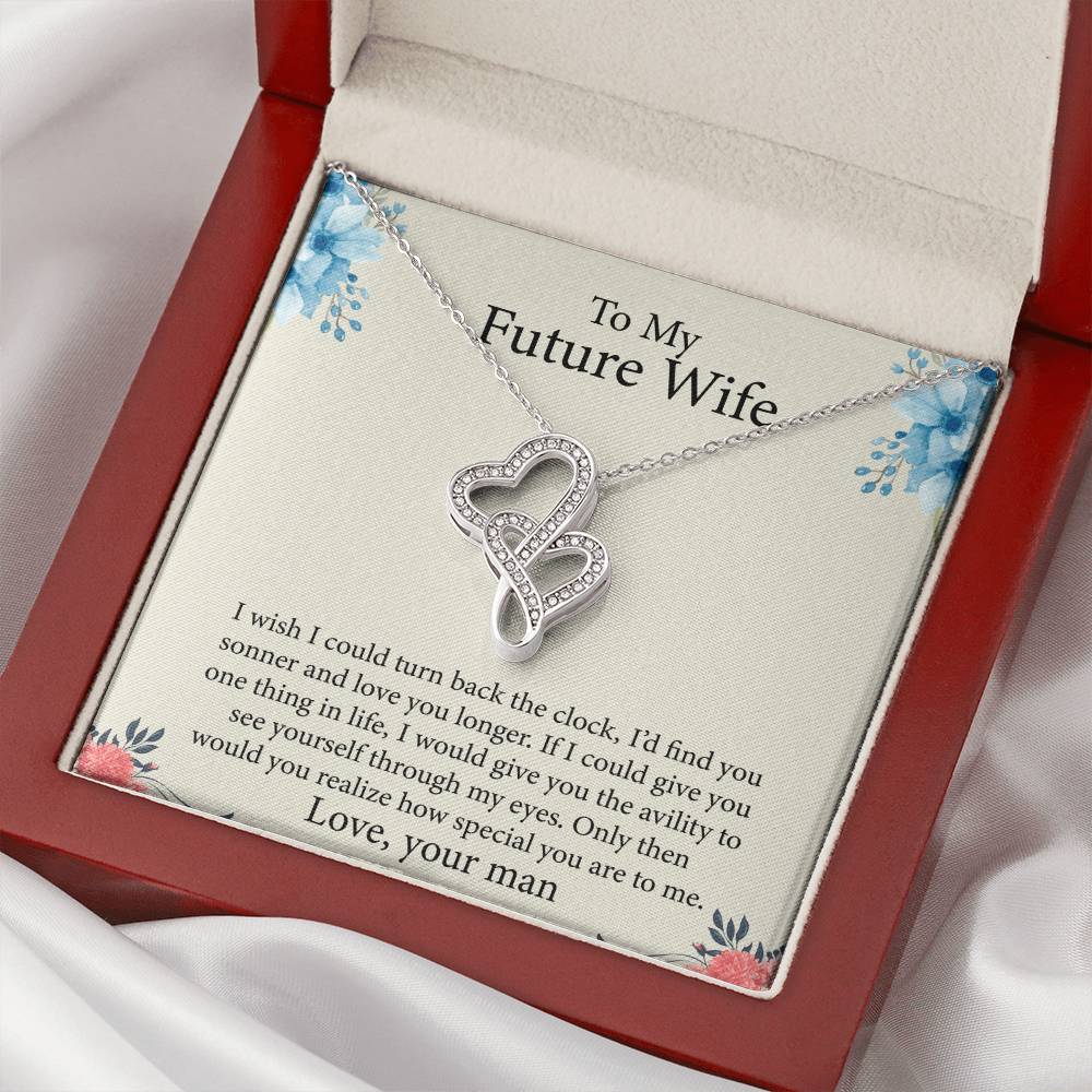 Gift For Future Wife - Birthday Gift For Future Wife - Christmas Gift Future Wife  To My Future Wife - You Will Always Double Hearts Necklace