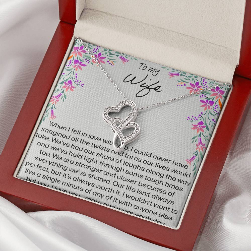 To My Wife You're Not Just The Mother Of My Children Double Hearts Necklace