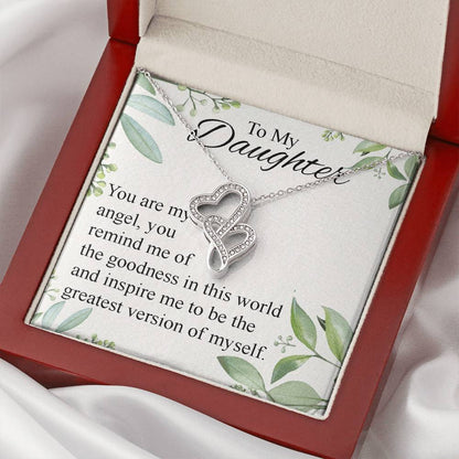 To Daughter From Dad 2 Double Heart Necklace Gift  - Mother And Daughter Necklace - Mom Gift - Mother Jewelry - Daught 1 Double Hearts Necklace