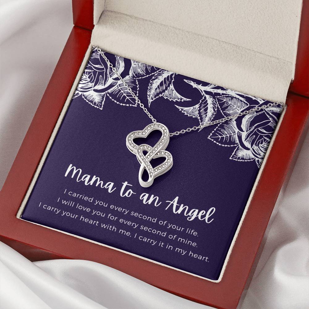 Mama To An Angel  Double Hearts Necklace
