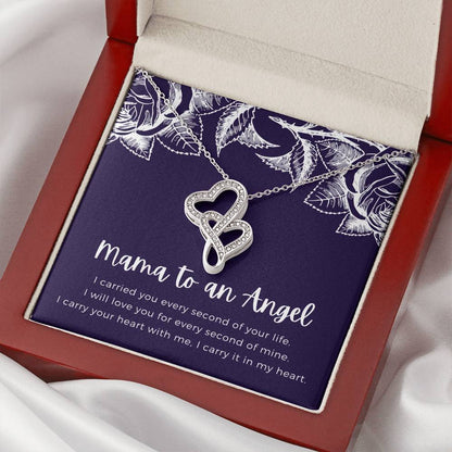 Mama To An Angel  Double Hearts Necklace