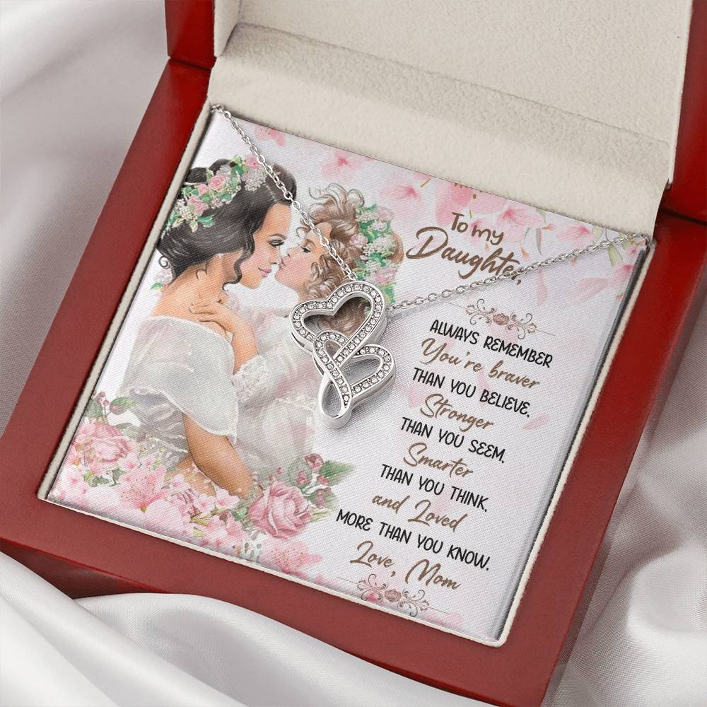 To My Daughter 2 Double Hearts Necklace