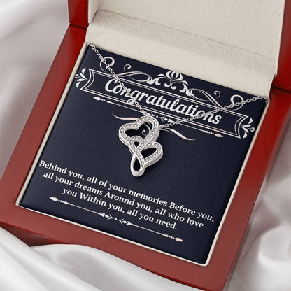 New Job Gifts Double Hearts Necklace