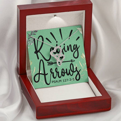 Raising Arrows Double Hearts Necklace