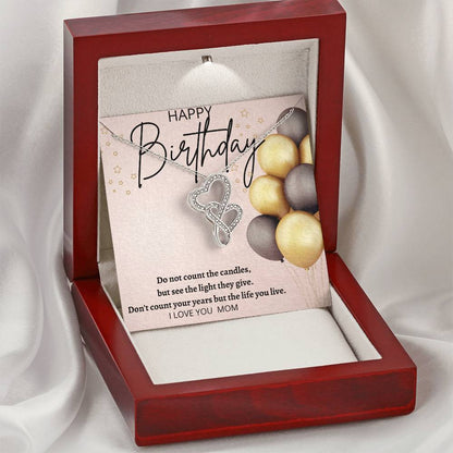 Moms Birthday Double Hearts Necklace