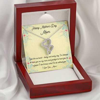 Mother's Day Open Heart Necklace Double Hearts Necklace