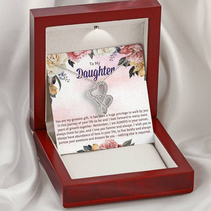 To My Graduation Daughter Double Heart Necklace Gift - Gift For Daughter From Mom - Daughter's Birthday - Daughter's G 2 Double Hearts Necklace
