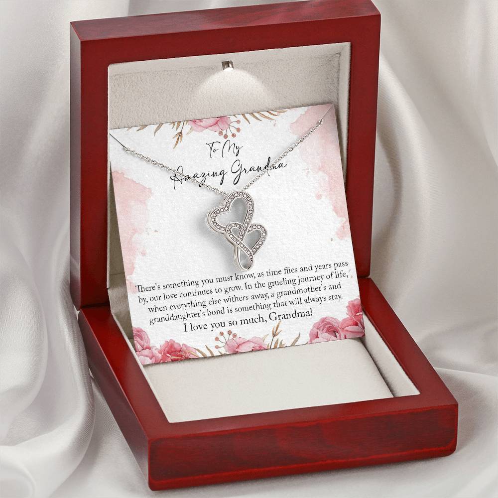 I Love You So Much - Great Gift For Grandma Double Hearts Necklace