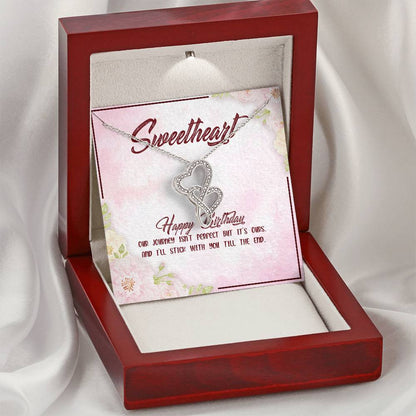 Happy Birthday Sweetheart- Double Hearts Necklace