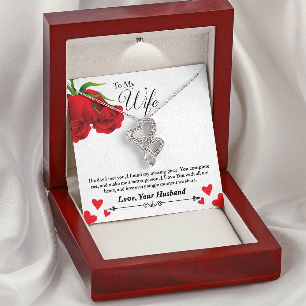 To My Wife  Double Hearts Necklace