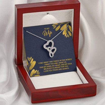 To My Wife  M38 Double Hearts Necklace