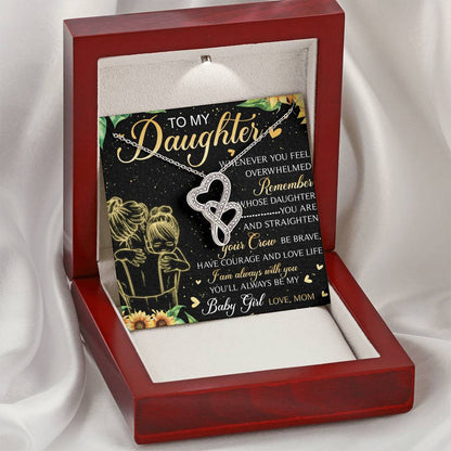 To Daughter From Dad 2 Double Heart Necklace Gift  - Mother And Daughter Necklace - Mom Gift - Mother Jewelry - Daught 4 Double Hearts Necklace