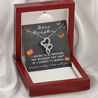 To My Love - Double Heart Necklace For Her Halloween Gift For Wife Girlfriend Soulmate Future Wife Double Hearts Necklace