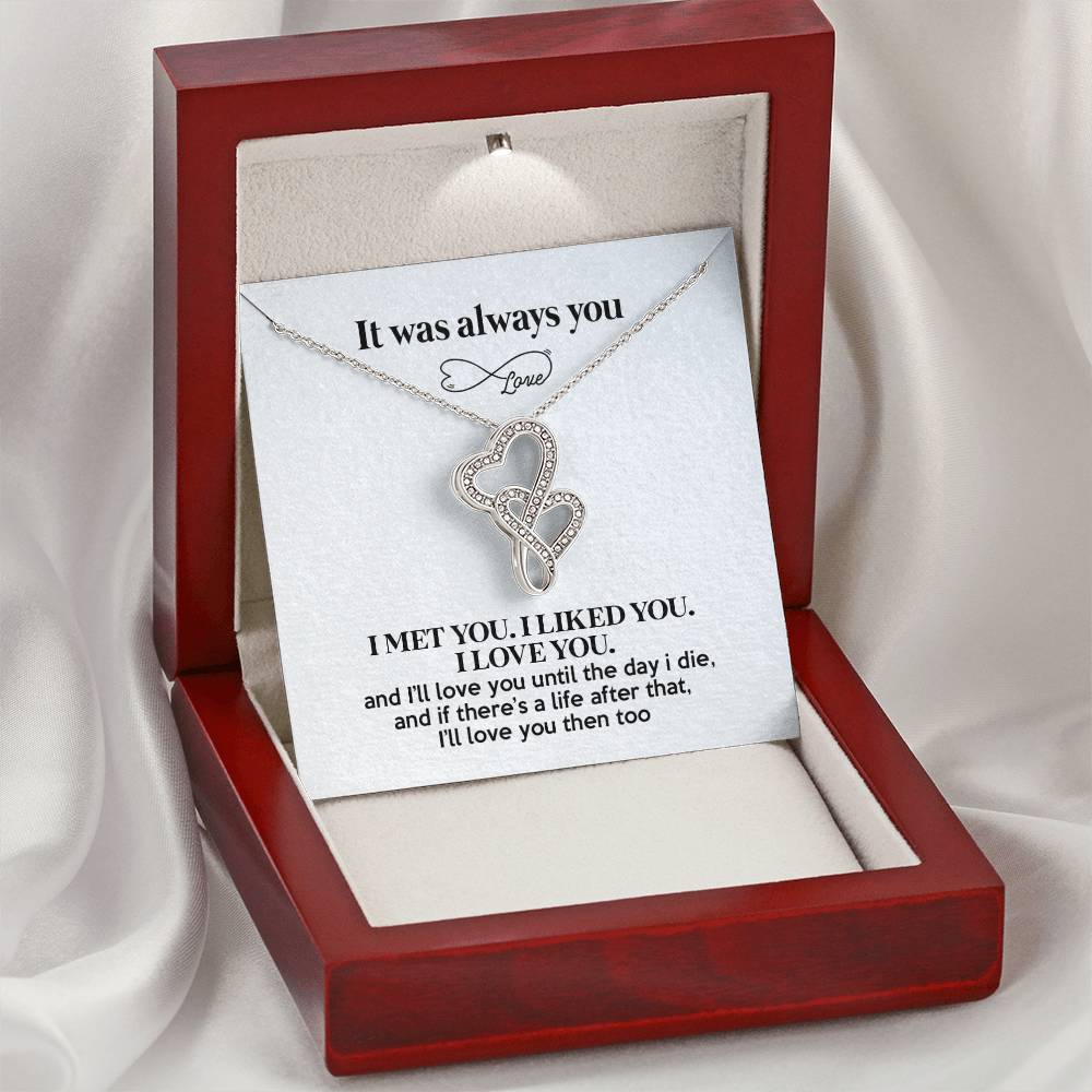 It Was Always You - Infinity Heart Necklace Double Hearts Necklace