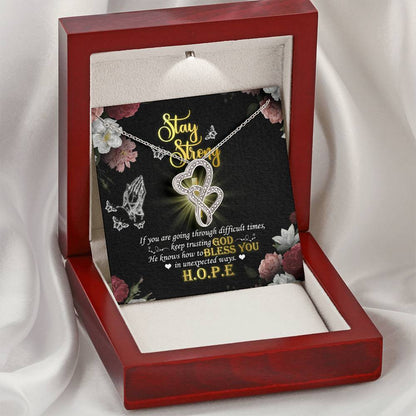 Stay Strong -  1 Double Hearts Necklace