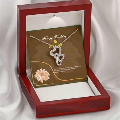 Special Massage Pod Card Design For Wife Double Hearts Necklace